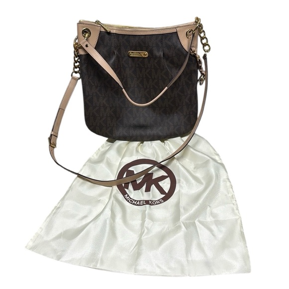 Michael Kors Jet Set Brown Large Convertible Shoulder purse bag duster bag - Picture 1 of 11